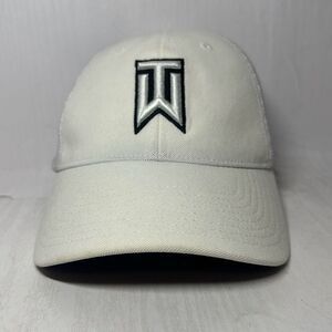 Nike Tiger Woods Ivory Mesh Stretch Hat Flex Fit